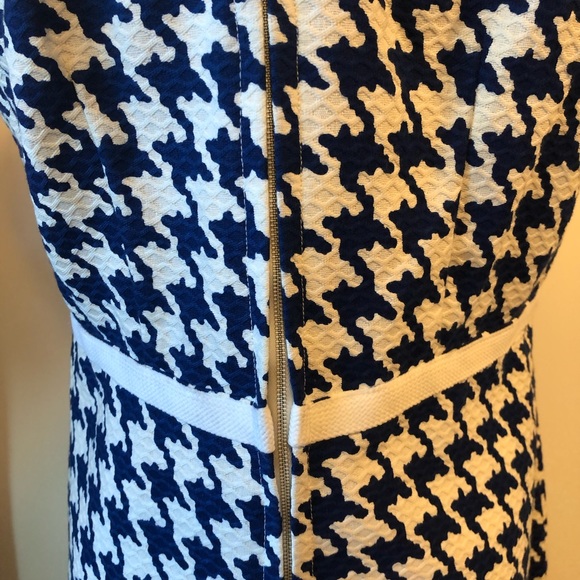 VTG-Blue/White Herringbone Handmade Sleeveless Maxi Dress-Size Medium - Picture 5 of 5
